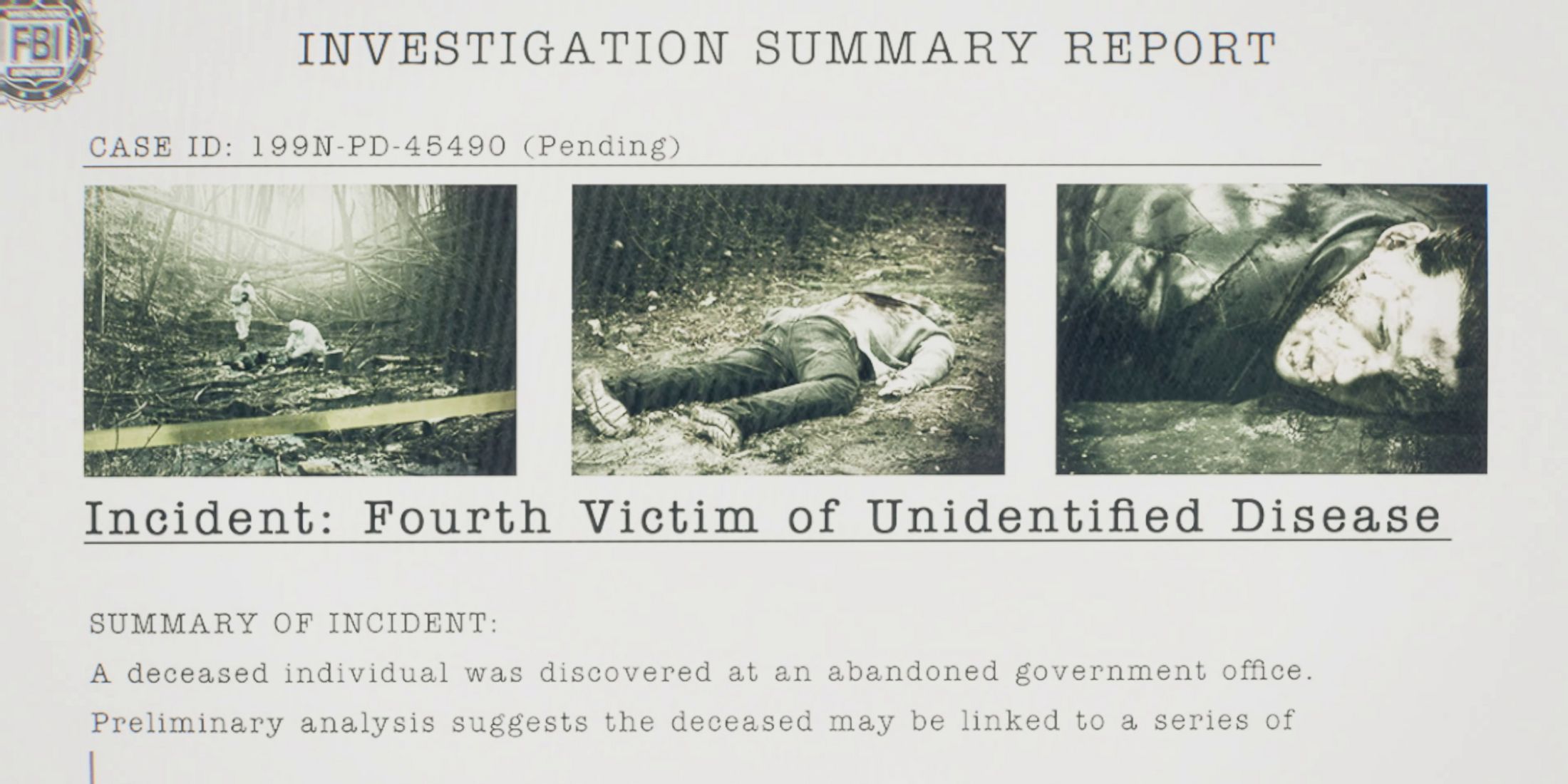 Investigating a resident evil