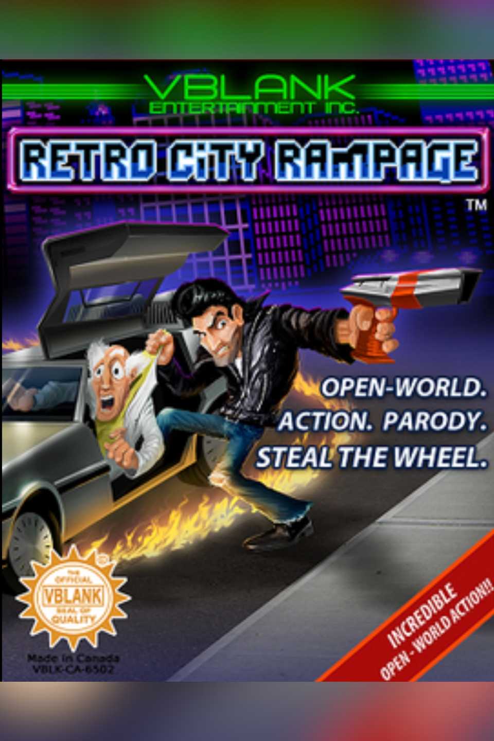 Retro City Rampage video game cover art tag