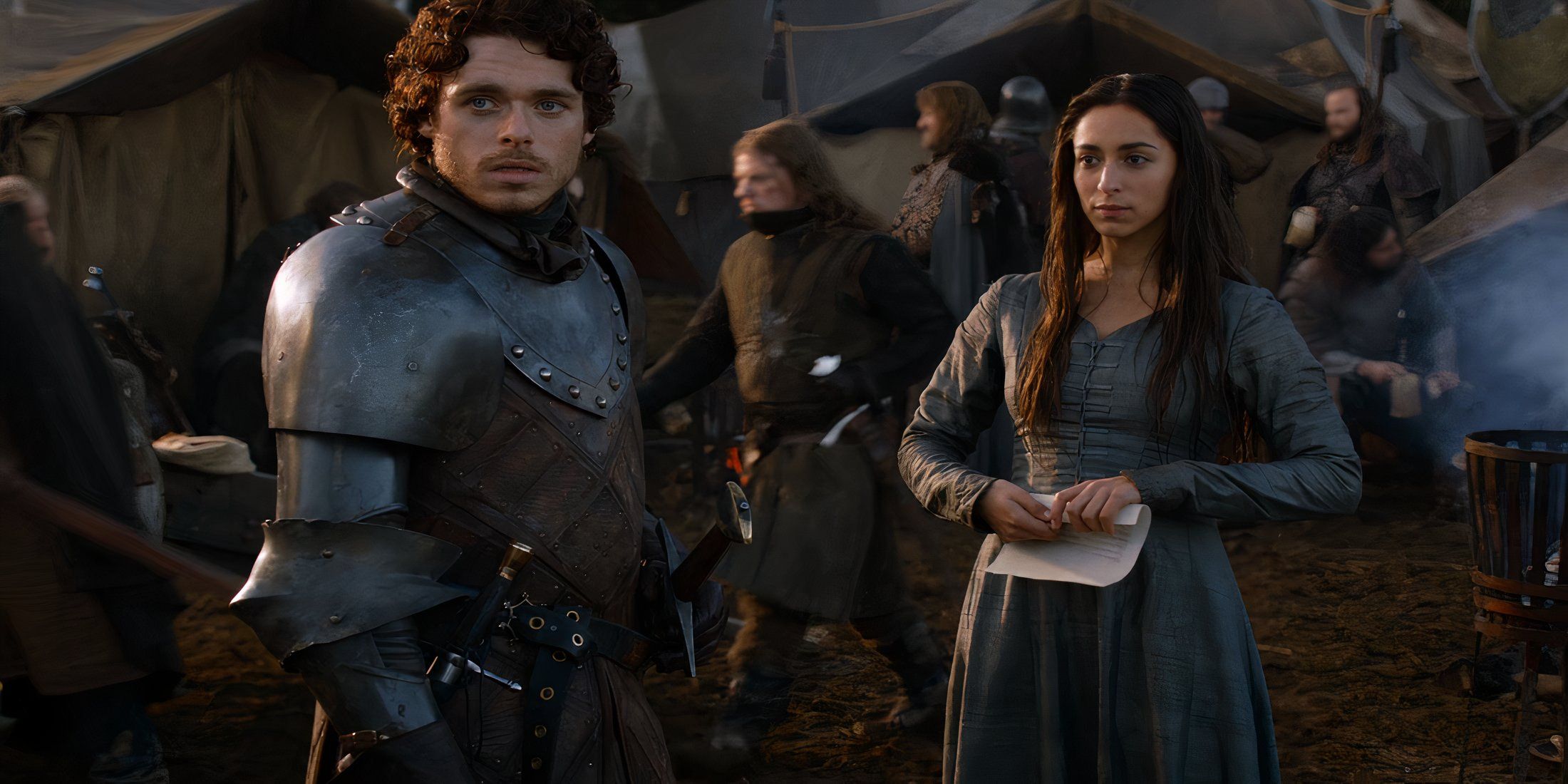 Robb Stark and Talisa getting interrupted in Game of Thrones