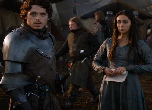 Robb Stark and Talisa getting interrupted in Game of Thrones