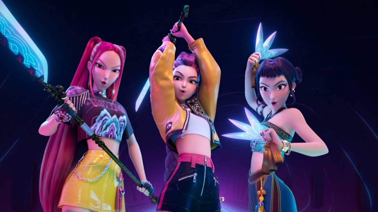 Rumi, Zoey, and Mira Stanced Up in KPop Demon Hunters