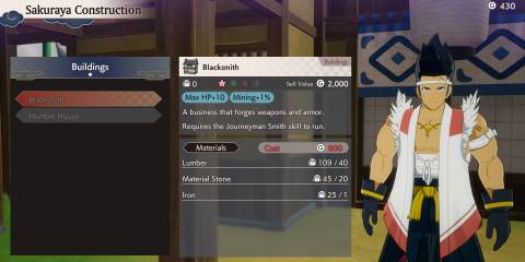 Image of a blacksmith building being created in Rune Factory: Guardians of Azuma