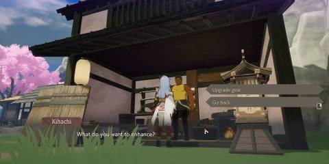 Image of gear being upgraded at the blacksmith in Rune Factory: Guardians of Azuma