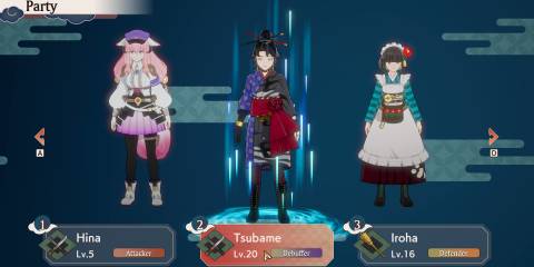 Image of a party with Hina, Tsubame, and Iroha in Rune Factory: Guardians of Azuma