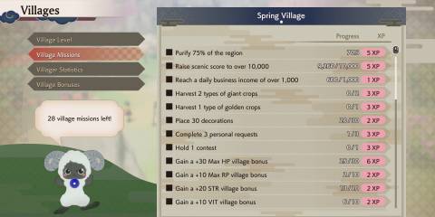 Image of village missions in Rune Factory: Guardians of Azuma