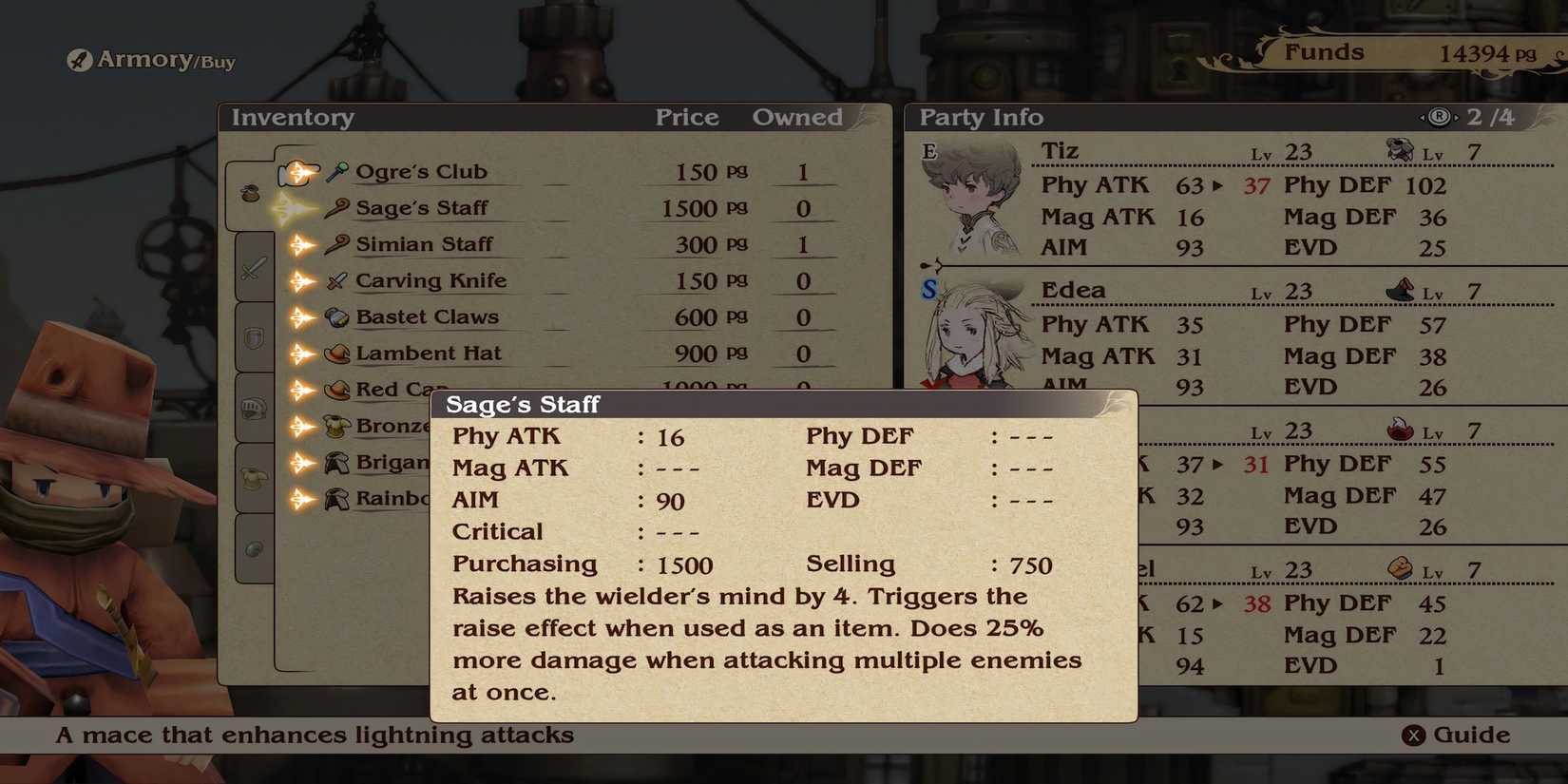 Sage’s Staff weapon in Bravely Default Flying Fairy HD Remaster