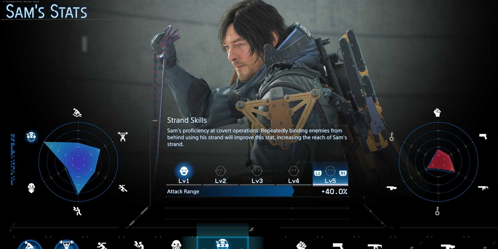 sam strand skills stat