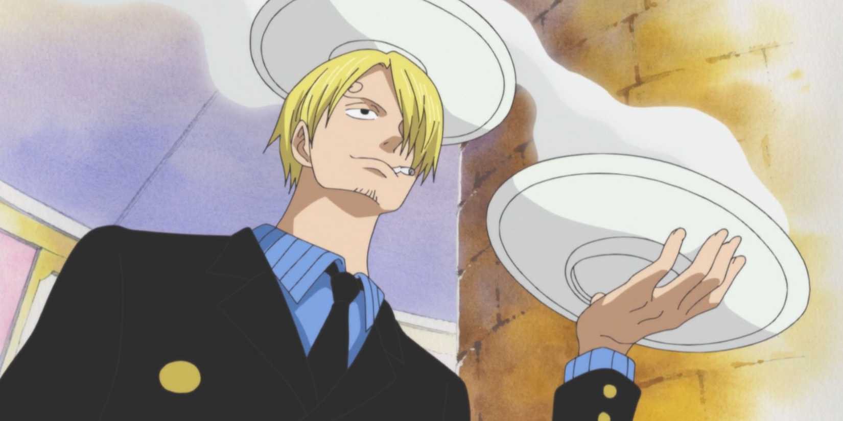 Sanji working as a waiter in Baratie - One Piece