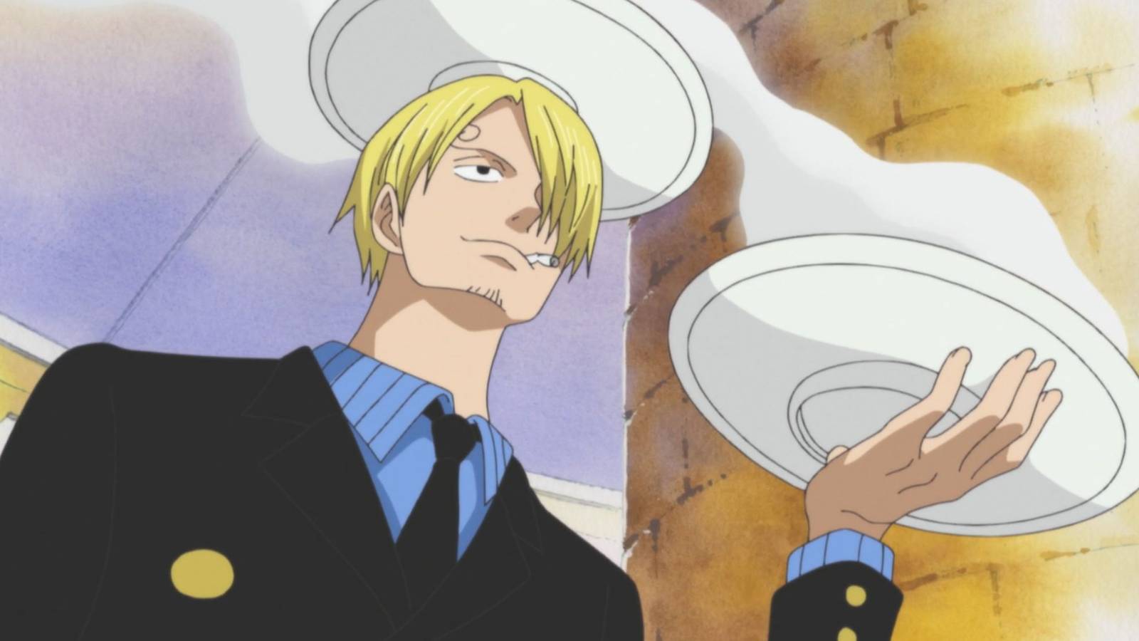 Sanji working as a waiter in Baratie - One Piece