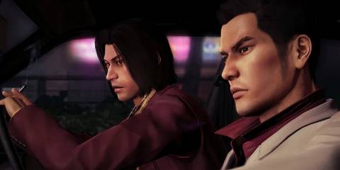Kiryu and Nikishi in a car 