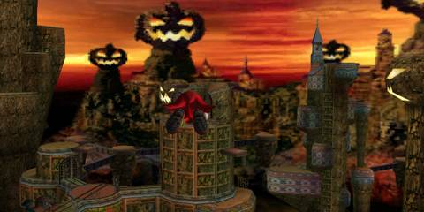 Knuckles flying in pumkin island