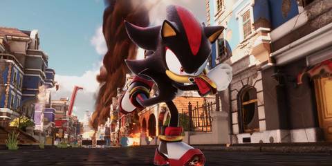 Shadow running through a city