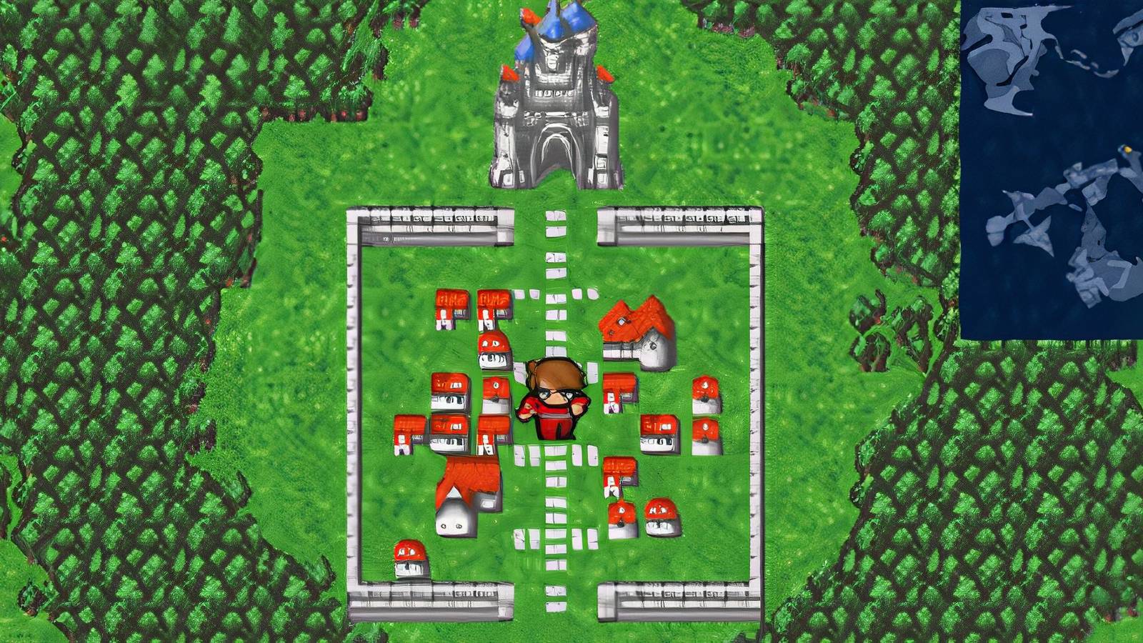 Protagonist in a castle area