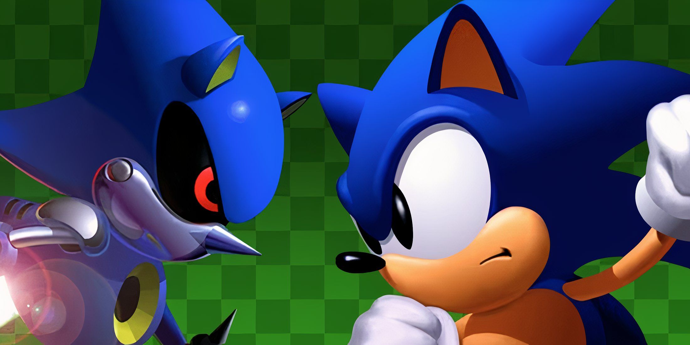 Sonic and Metal Sonic rivolto