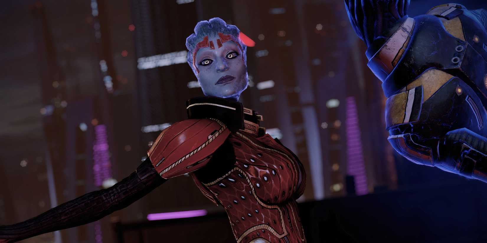 Samara uses biotics to throw an enemy