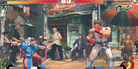 Chun Li fighting Ryu