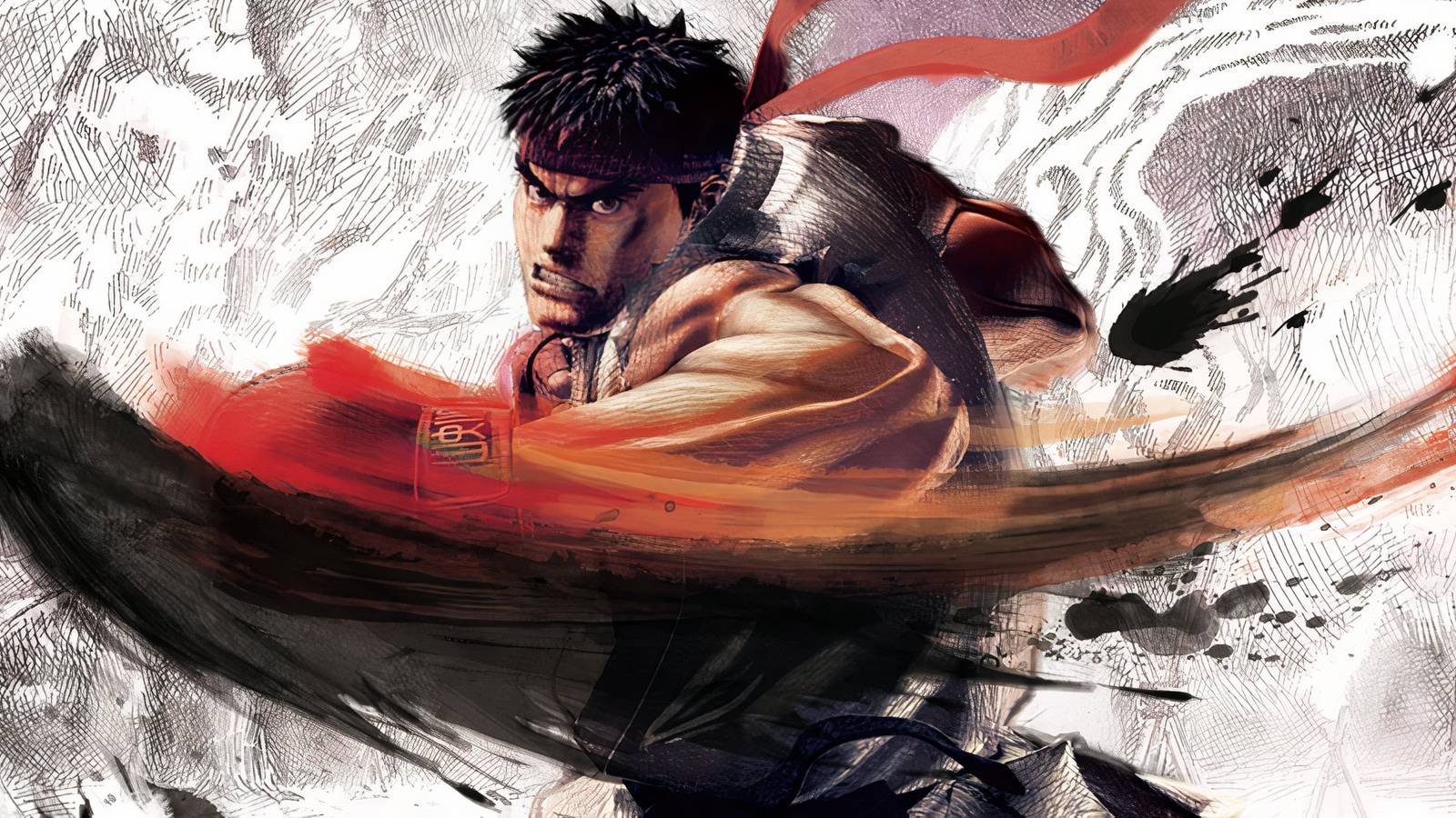 Ryu punching the screen
