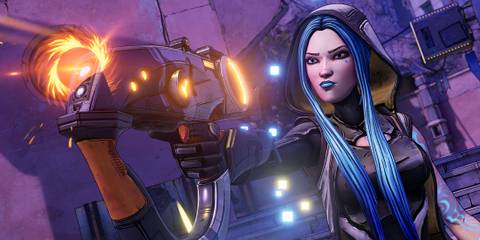 Maya firing a handgun