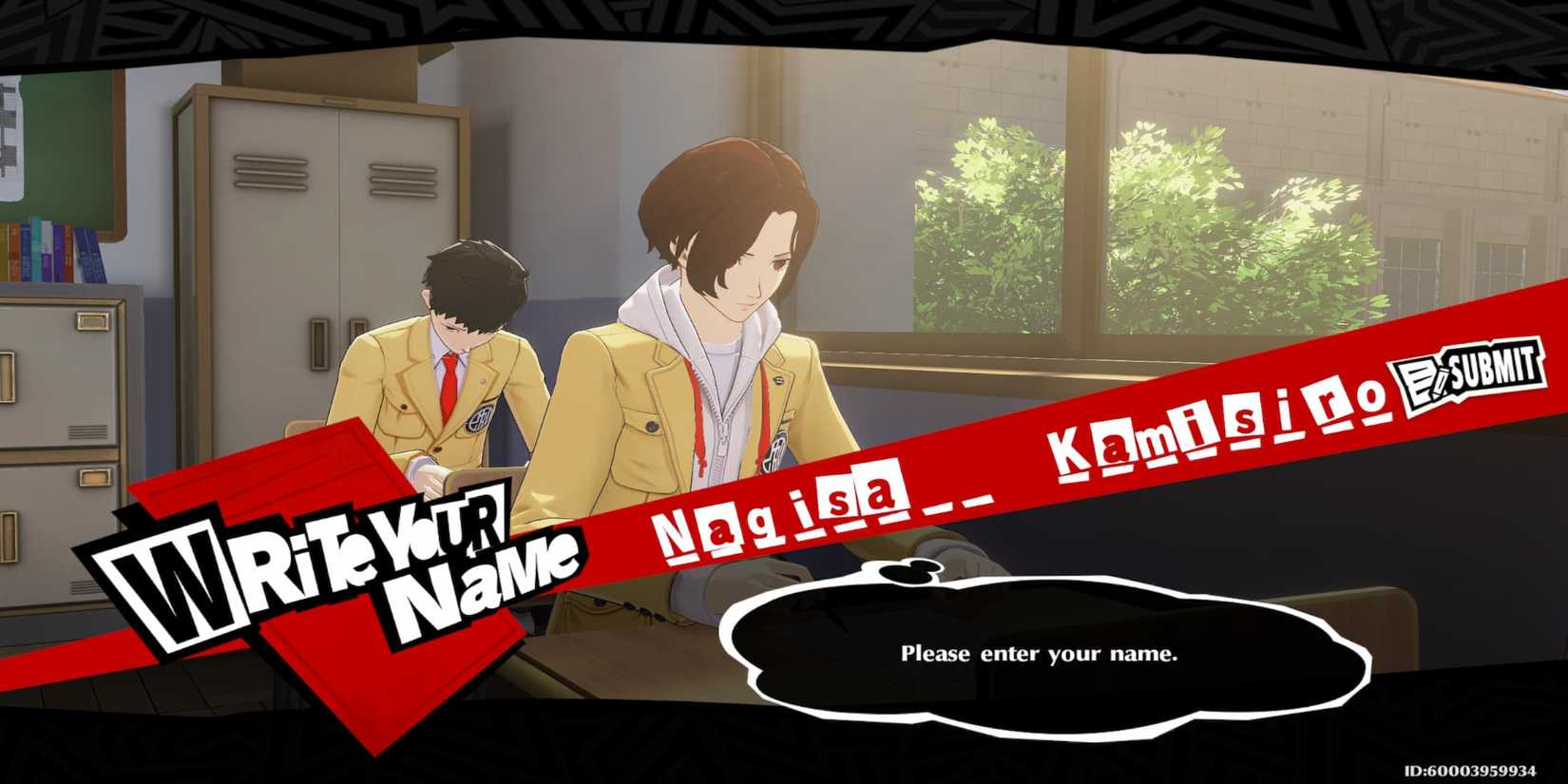 The Player Entering Wonder's Name 