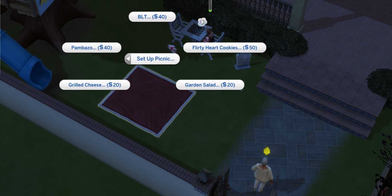 set up picnic the sims 4