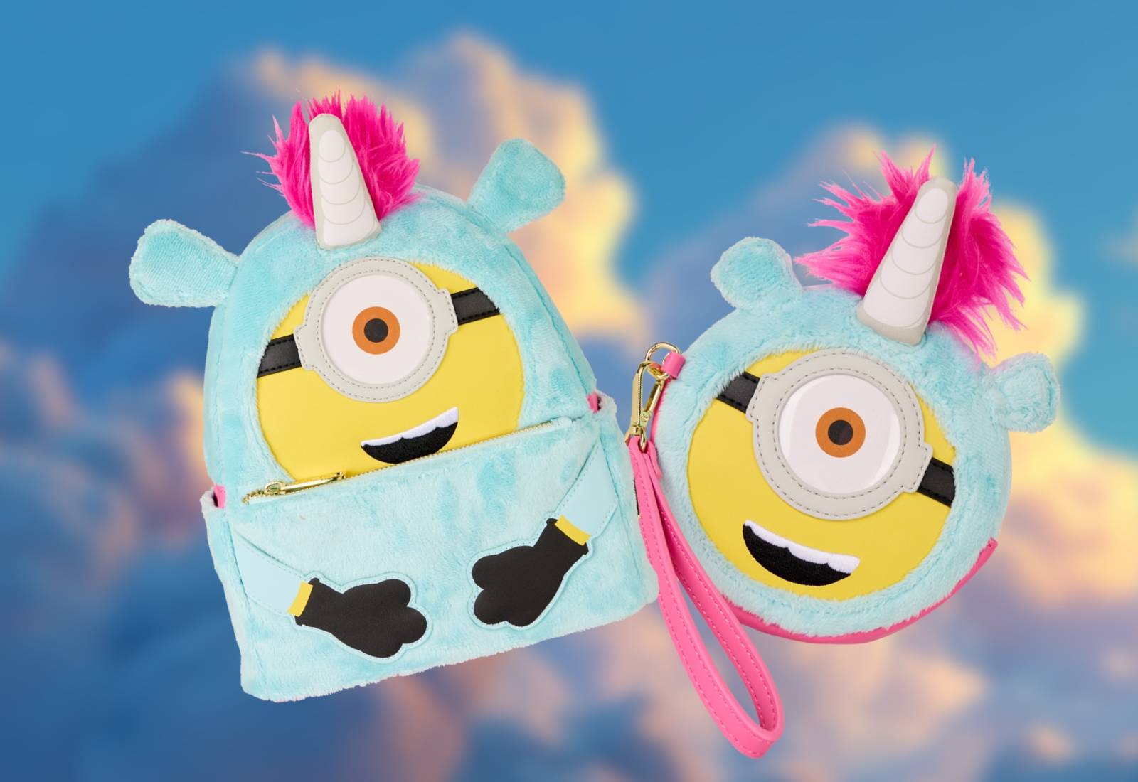 Loungefly Plush Unicorn Minion Backpack - New With Tags Loungefly Universal Minions Fluffy Unicorn Rainbow Mini  main image 4