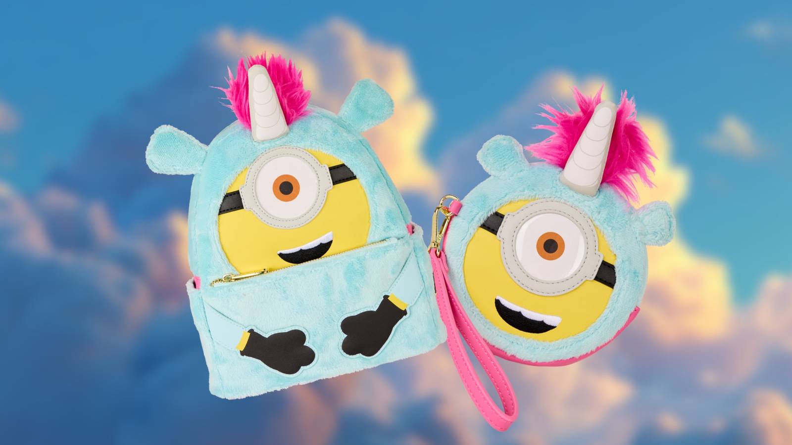 Image of the loungefly x minions bag and wristlet.
