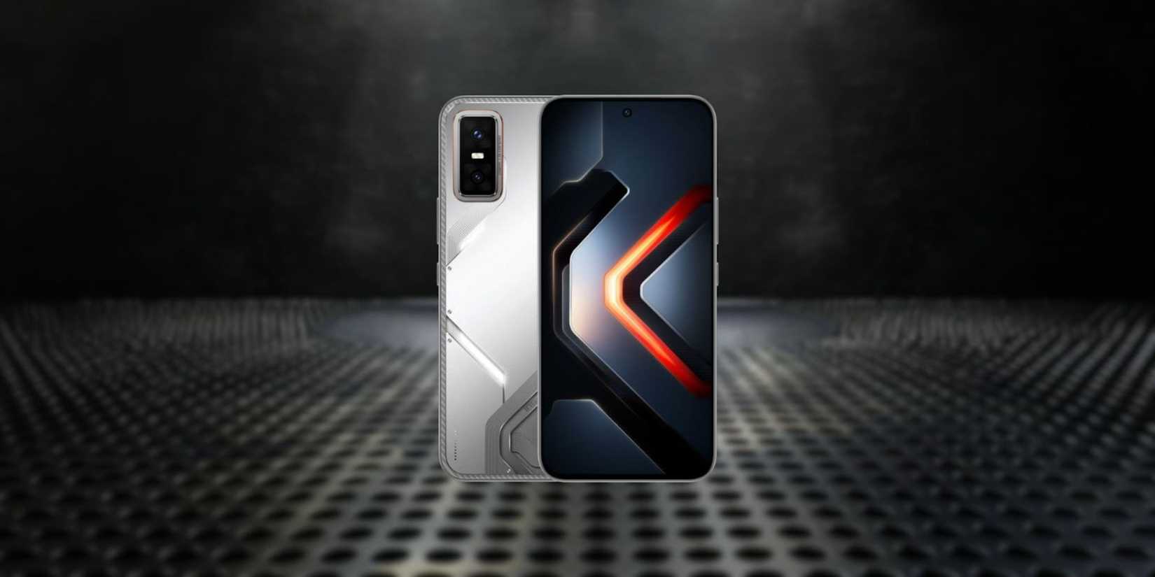 Image of the Infinix GT30 on a black background. 