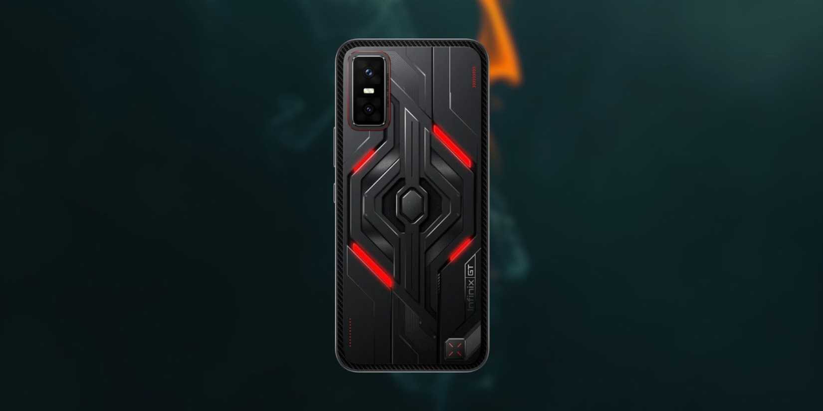 Image of the infinix Gt30 on a black background.
