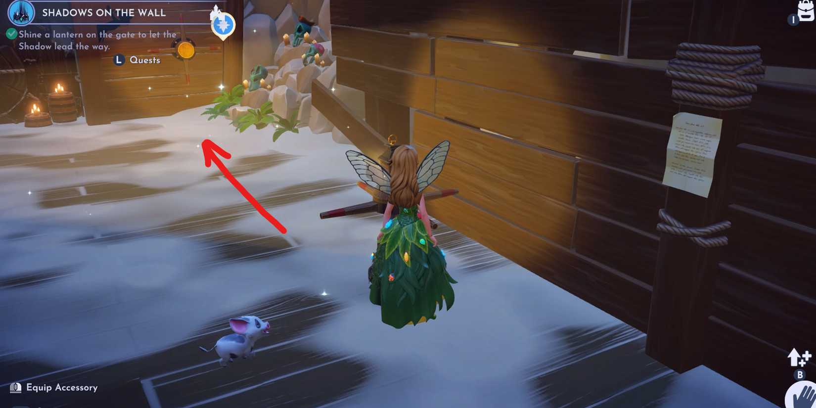 shine left lantern on the gate in ddv disney dreamlight valley