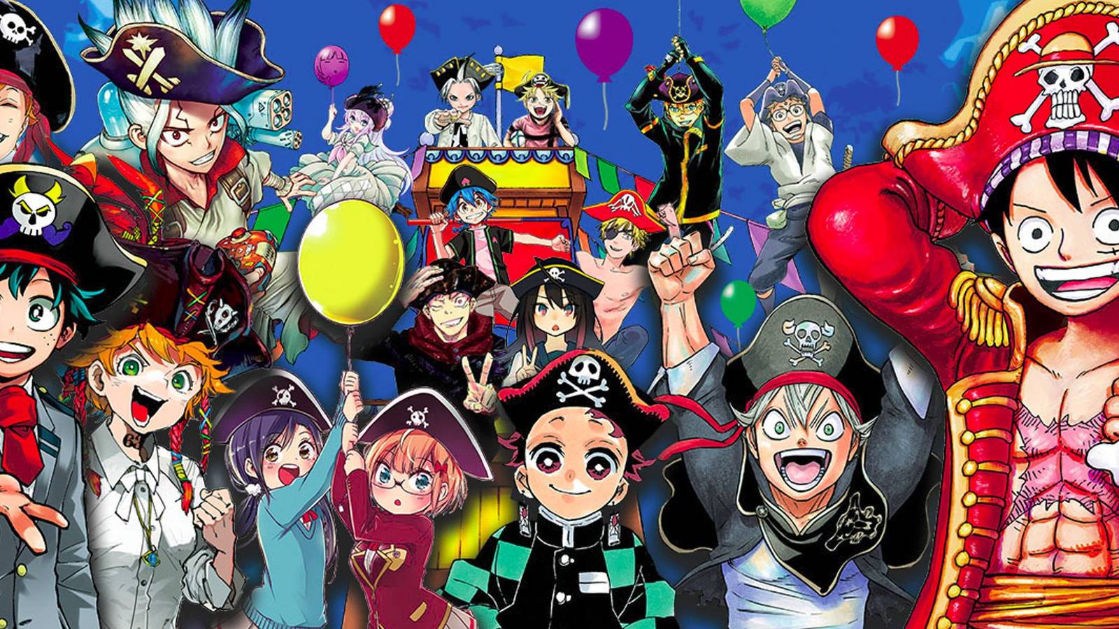 picture: shonen jump characters dressed as pirates.