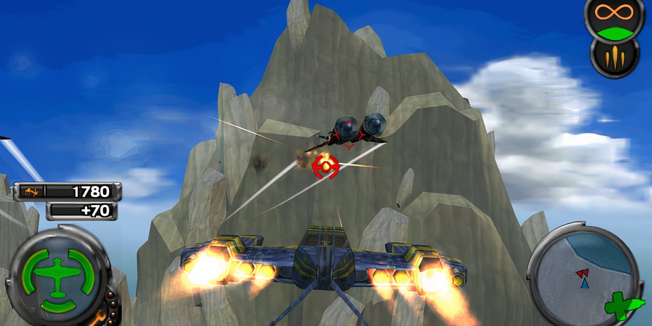 Shooting enemies in a plane in Jak And Daxter The Lost Frontier