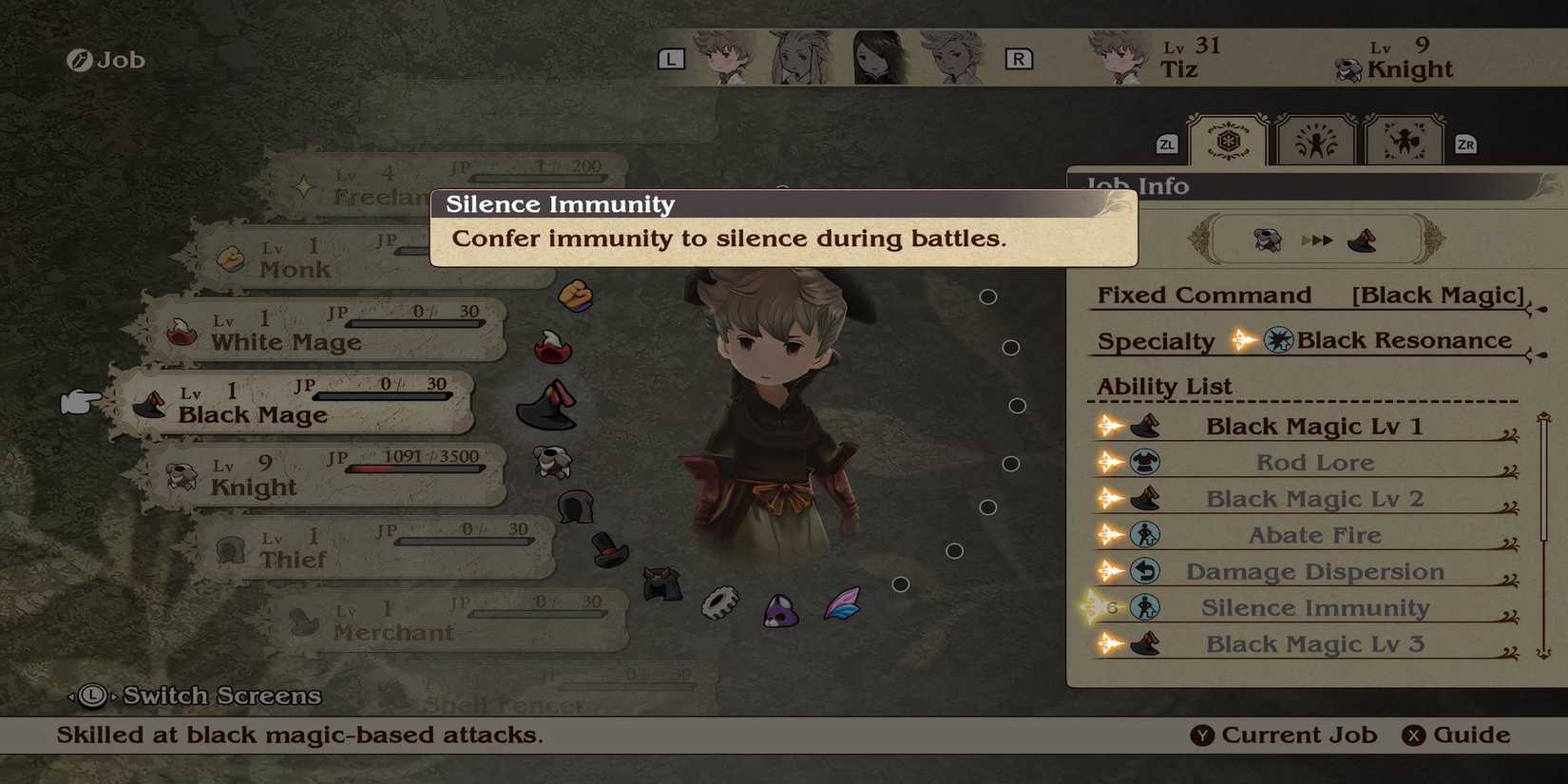 Silence Immunity skill in Bravely Default Flying Fairy HD Remaster