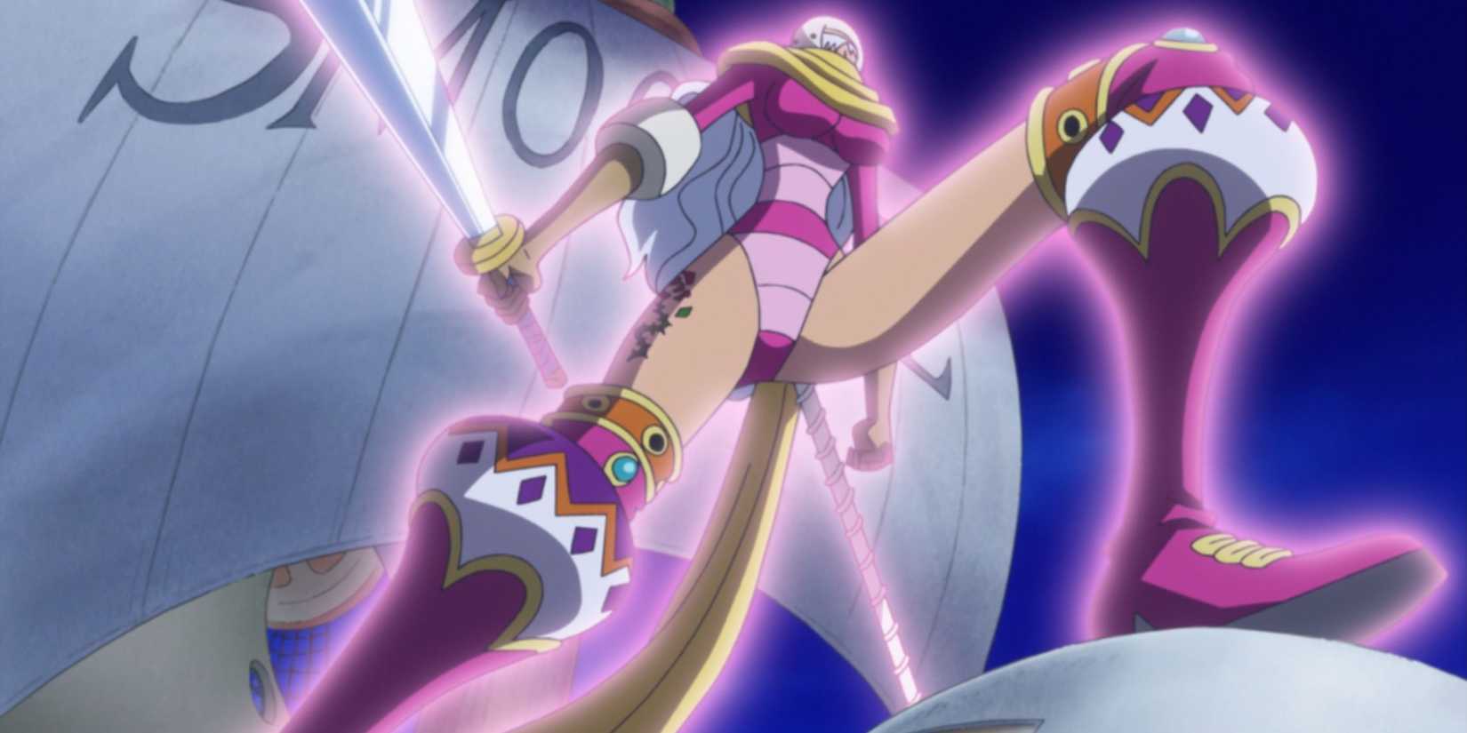 Smoothie fills her body with liquid and enlarges herself - One Piece