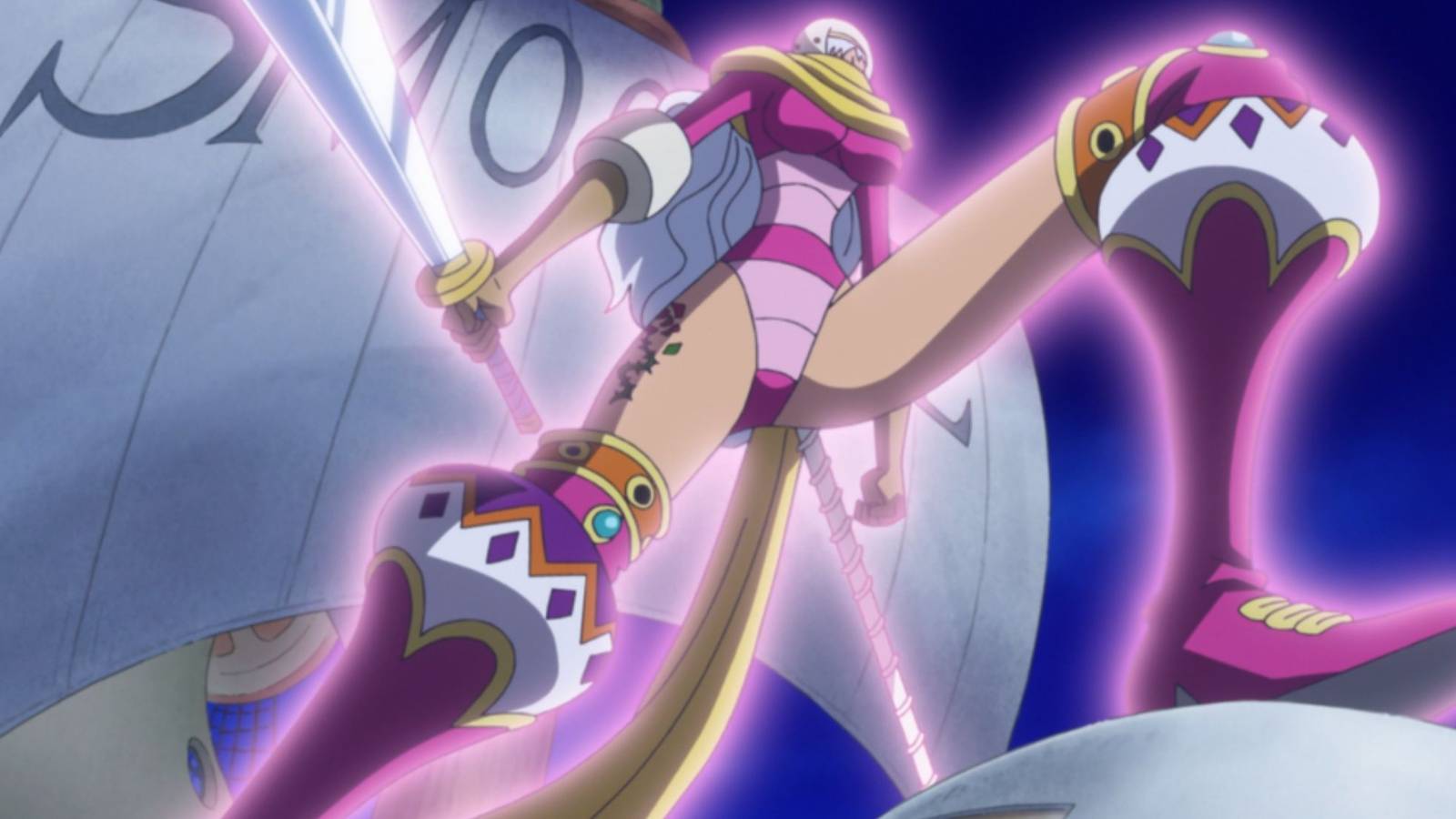 Smoothie fills her body with liquid and enlarges herself - One Piece