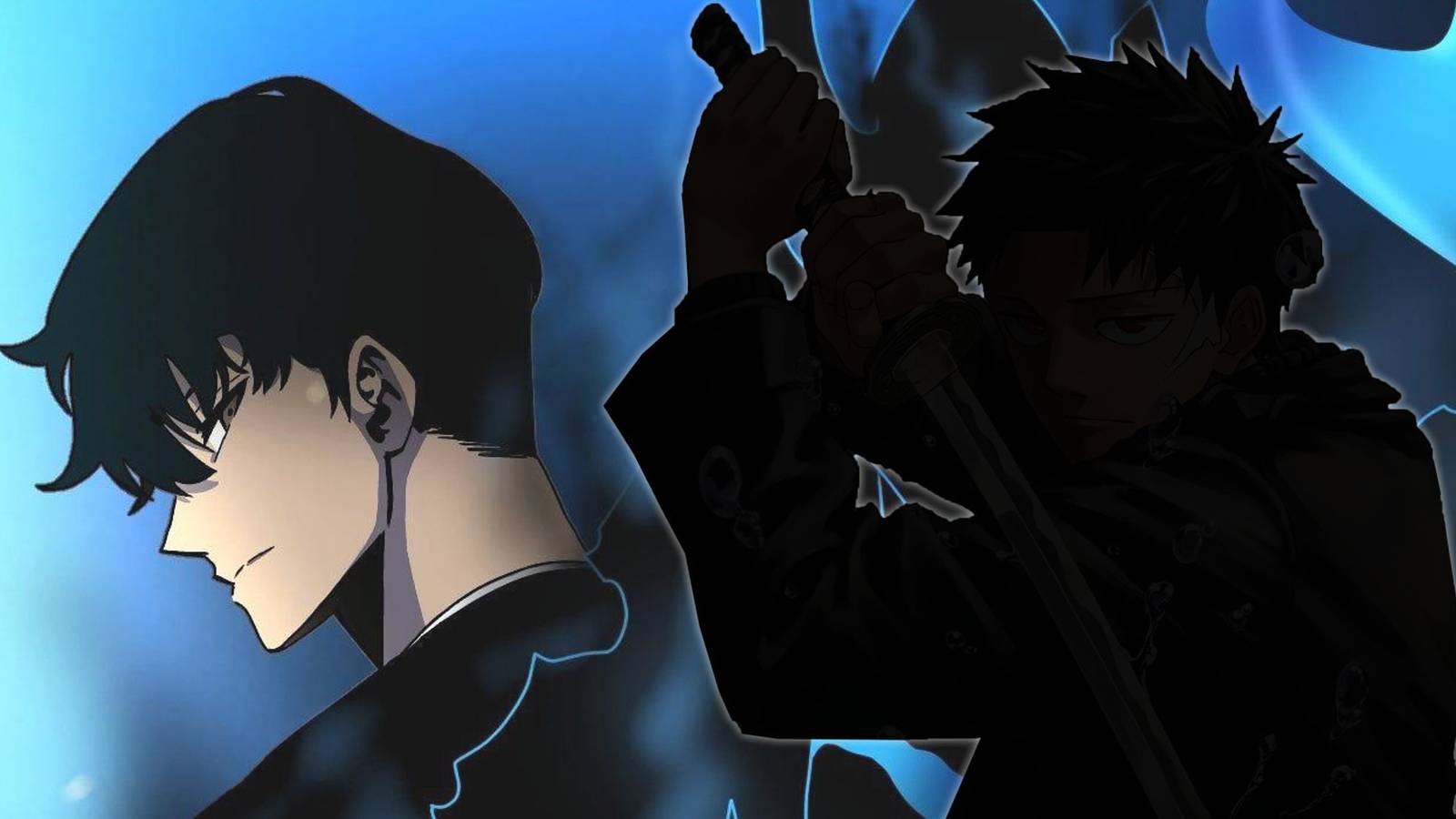 picture: jinwoo from solo leveling and chihiro-kun from kagurabachi.