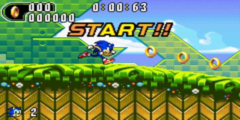 Sonic at level start in Sonic Advance 2