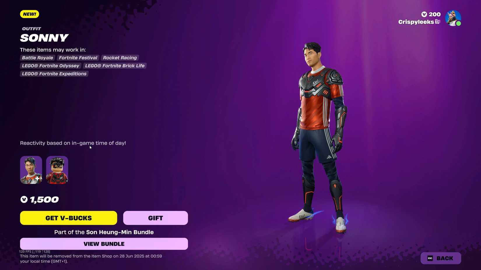 sonny skin in fortnite