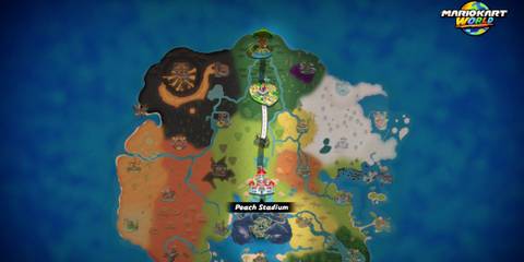 Special Cup Mario Kart World Peach Stadium on map