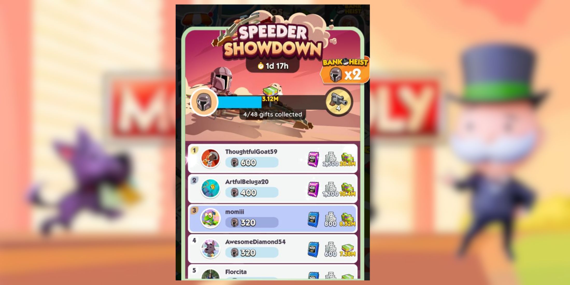 speeder showdown monopoly go