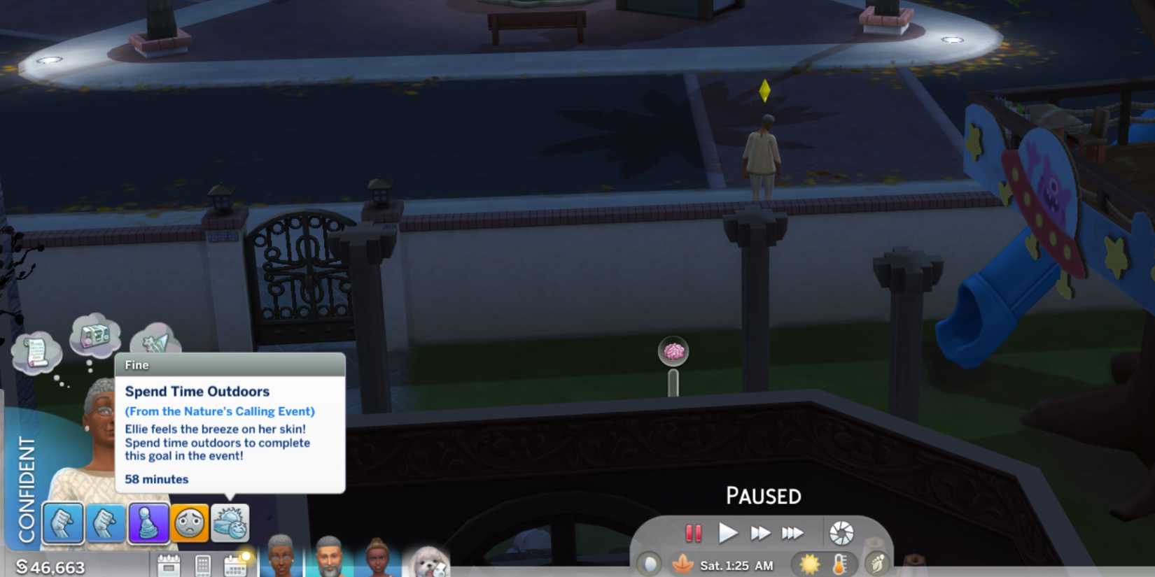 spend time outdoors the sims 4