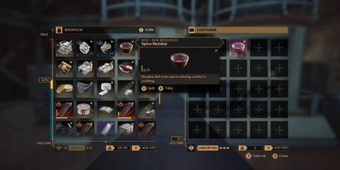 Spice Residue in Testing Station No. 60 Dune Awakening