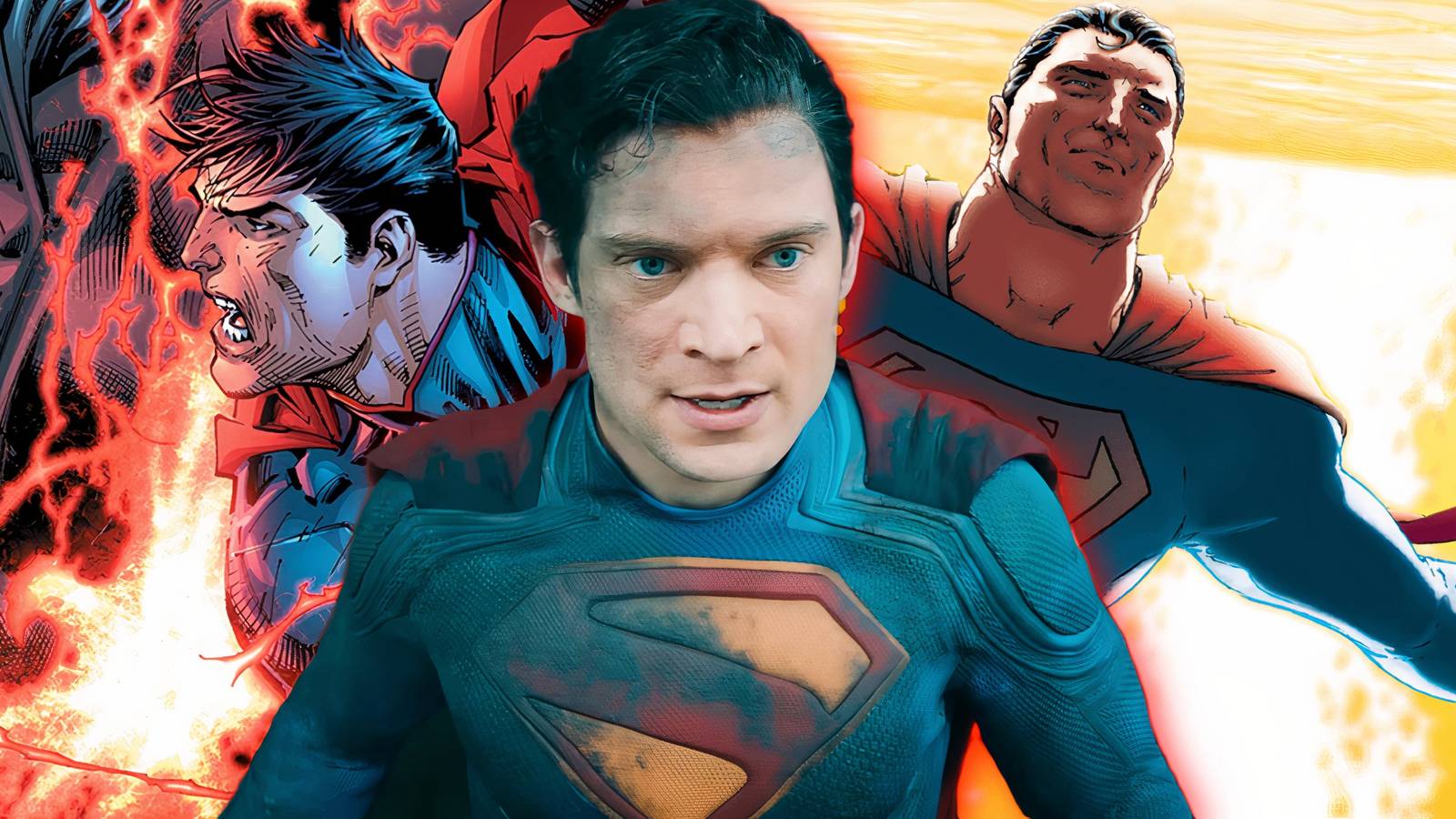 Split image of Superman Unchained, James Gunn's Superman, and All-Star Superman