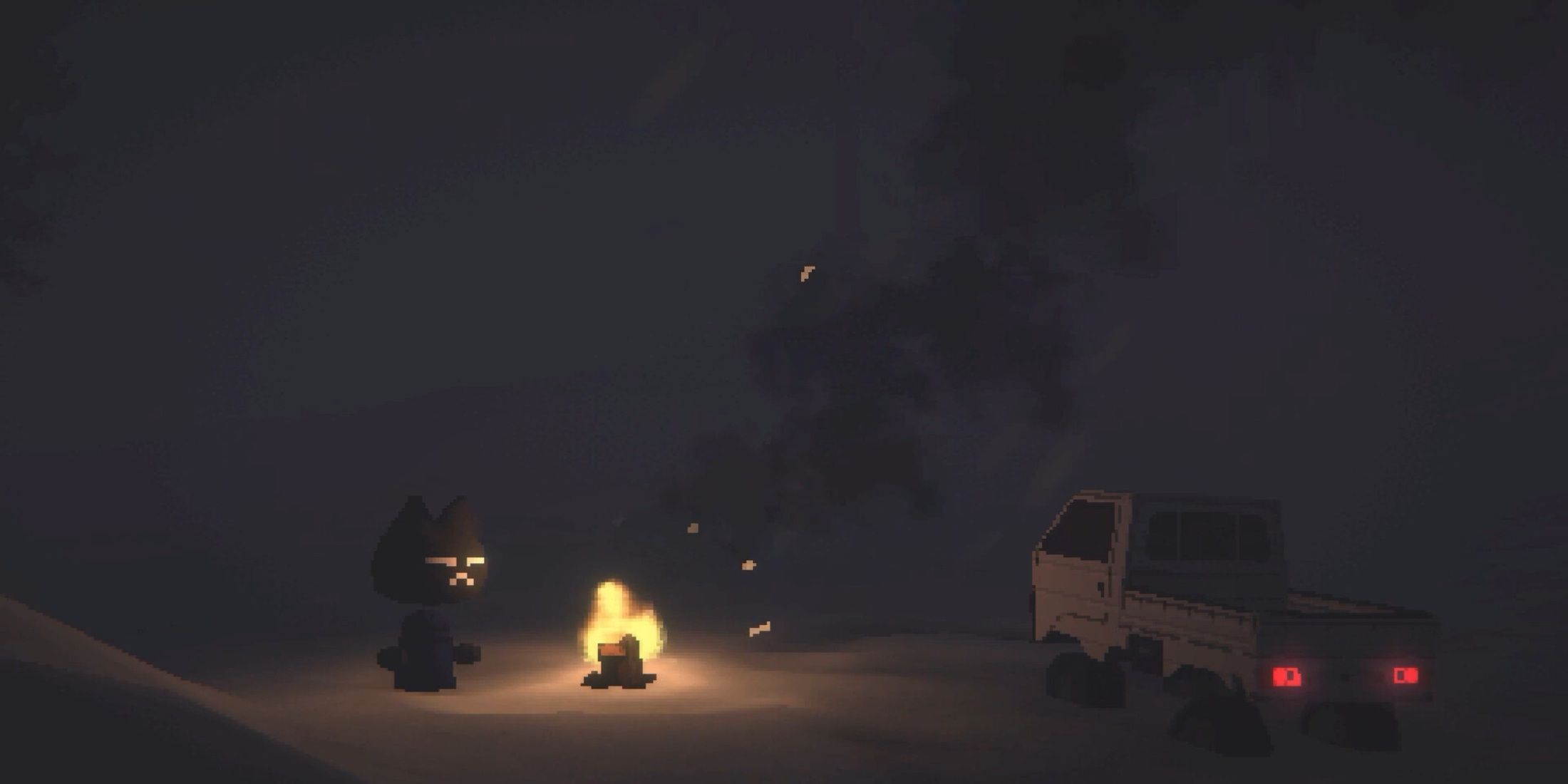steam screenshot - player sitting by fire