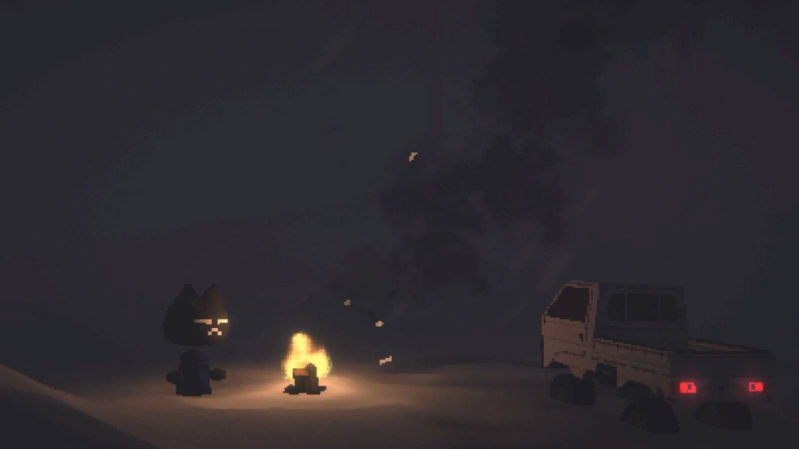 steam screenshot - player sitting by fire