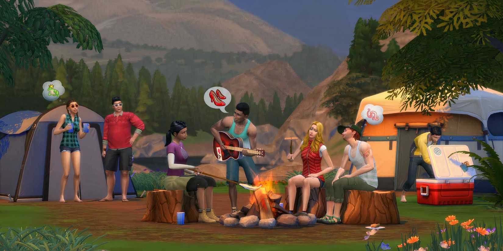 chilling at the campfire 