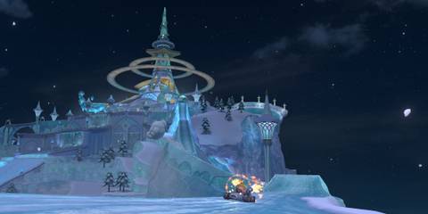 Star Cup Mario Kart World Peach with Starview Peak in the background