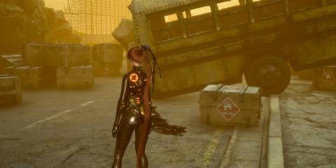 Stellar Blade - clearing the explosives near the schoolbus in the Great Desert