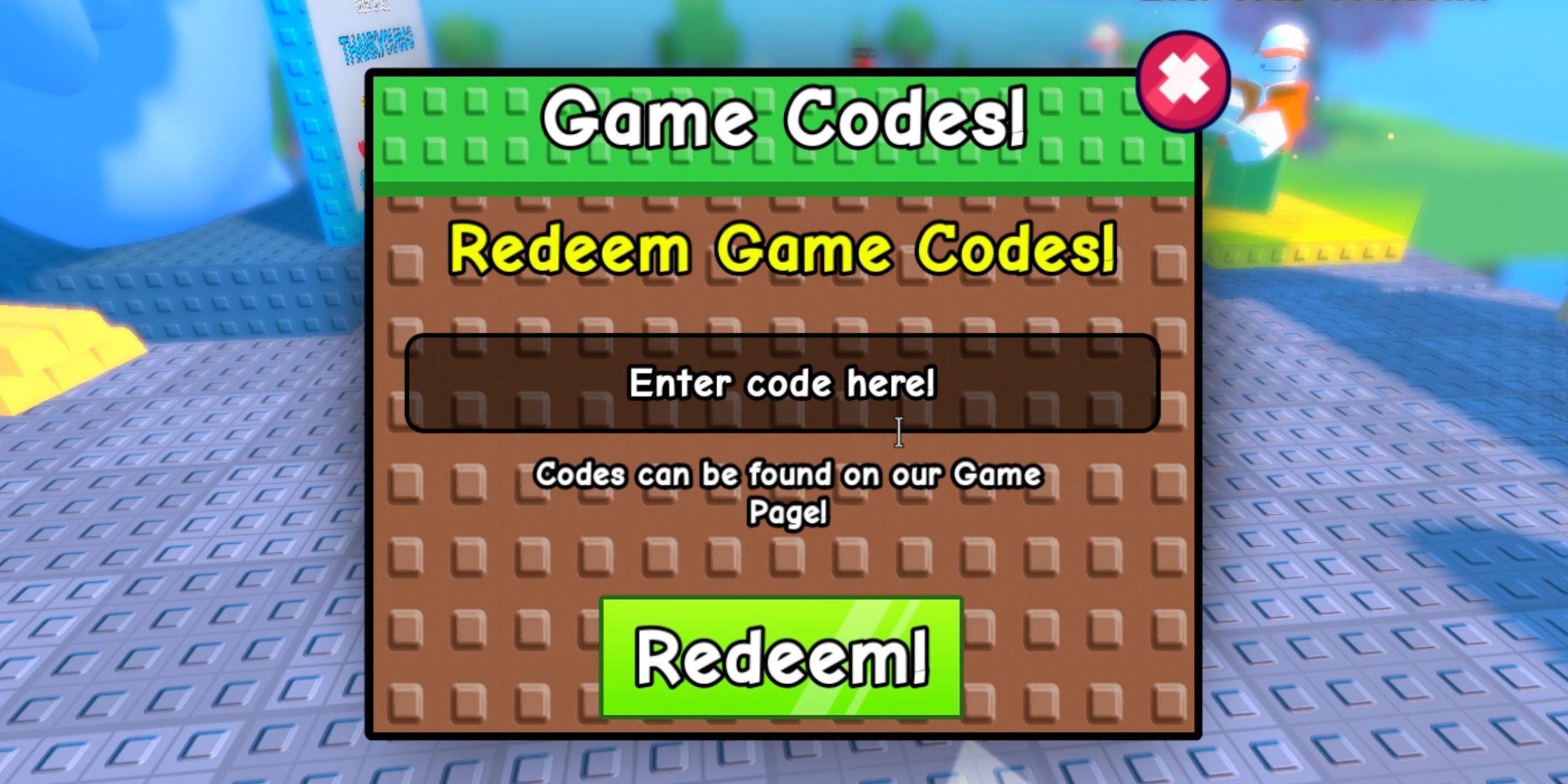 Stick Battles the codes tab