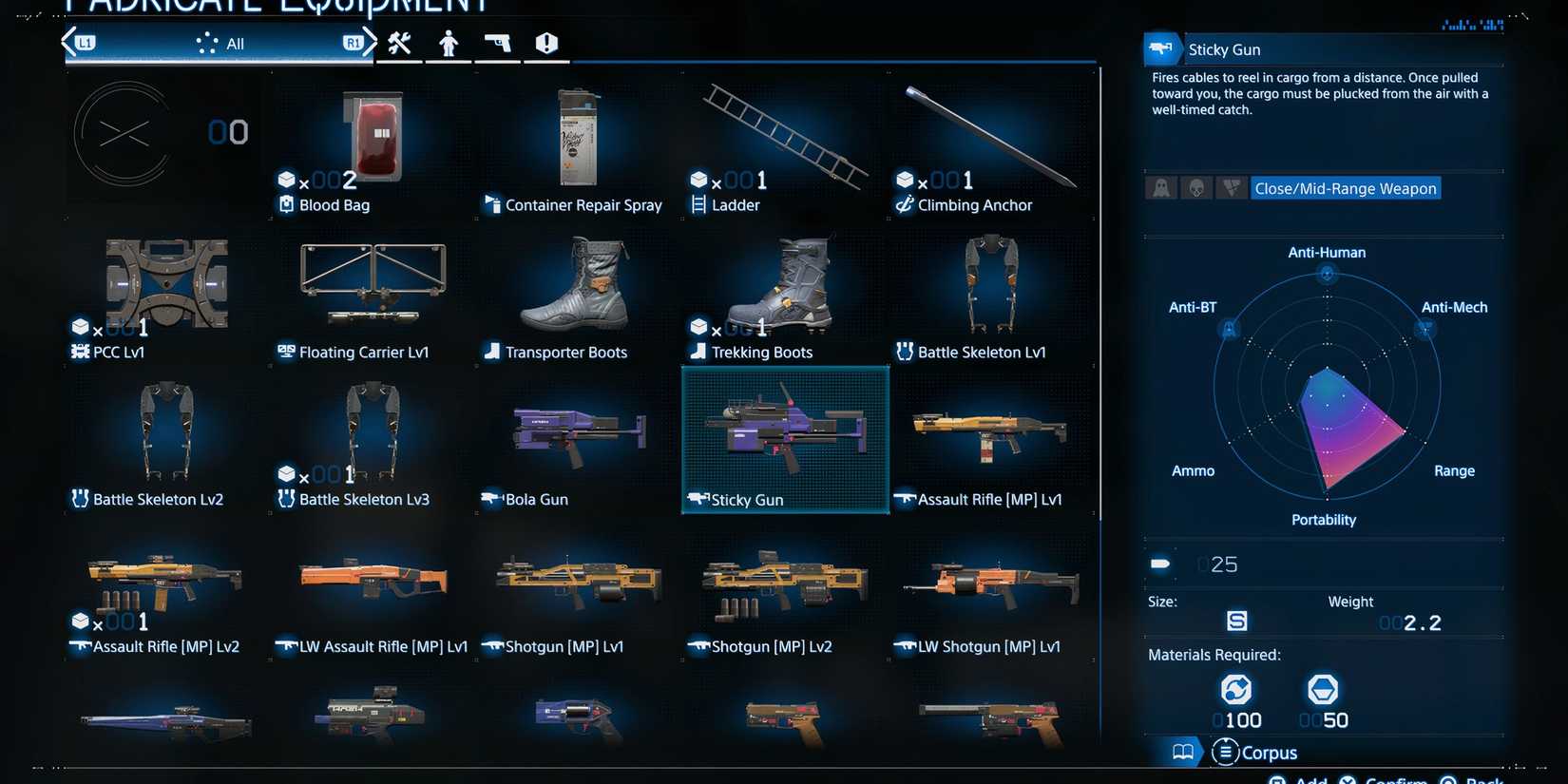 Sticky Gun weapon in Death Stranding 2 On the Beach