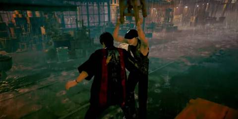 Stranger than Heaven's protagonist stabbing an enemy with a bottle